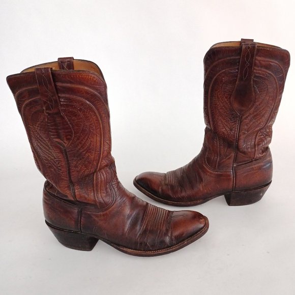 Lucchese Brown Cowboy & Western Boots - Picture 4 of 15